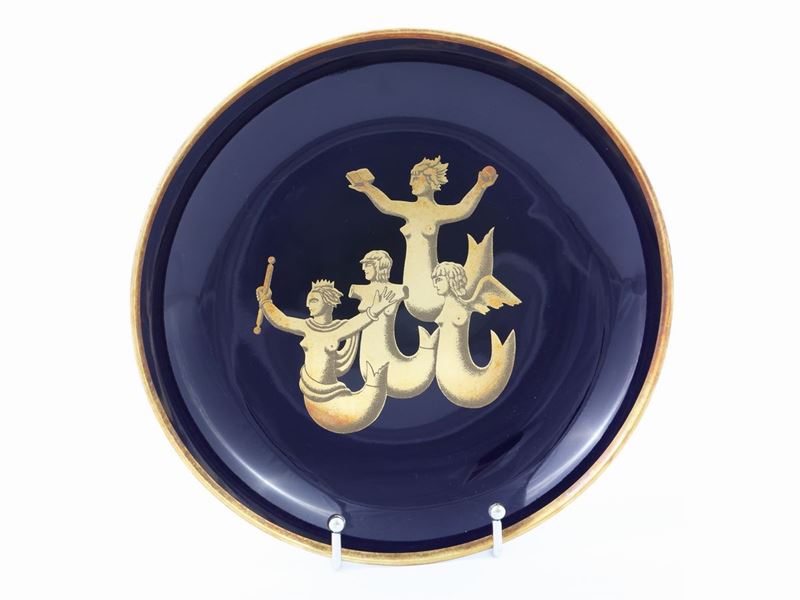 Piatto in Porcellana Migrazione delle Sirene, Richard Ginori