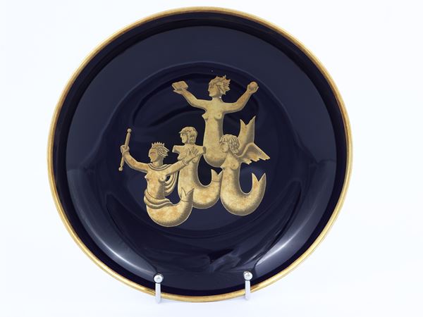 Piatto in porcellana Migrazione delle Sirene, Richard Ginori