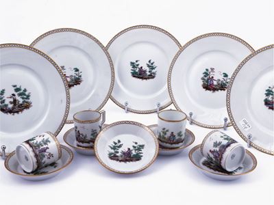 Servizio da Caffè in Porcellana Policroma, Richard Ginori