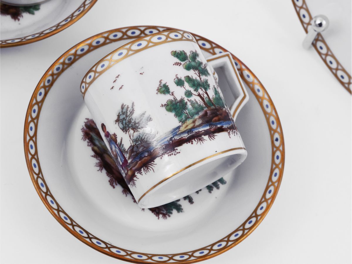 Servizio da Caffè in Porcellana Policroma, Richard Ginori
