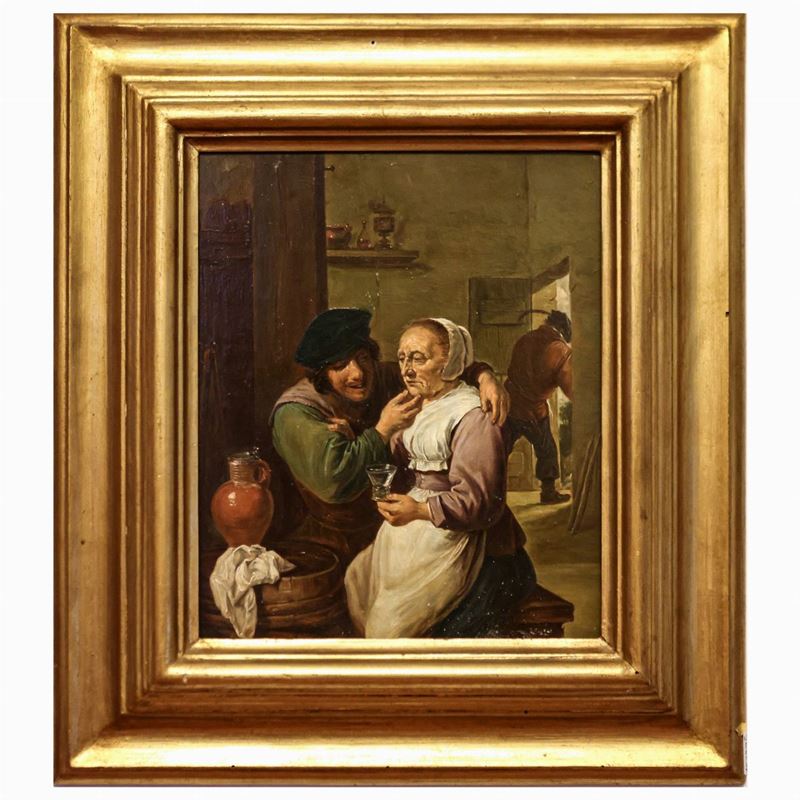 Contadino che accarezza una vecchia fantesca (dall'originale conservato agli Uffizi)