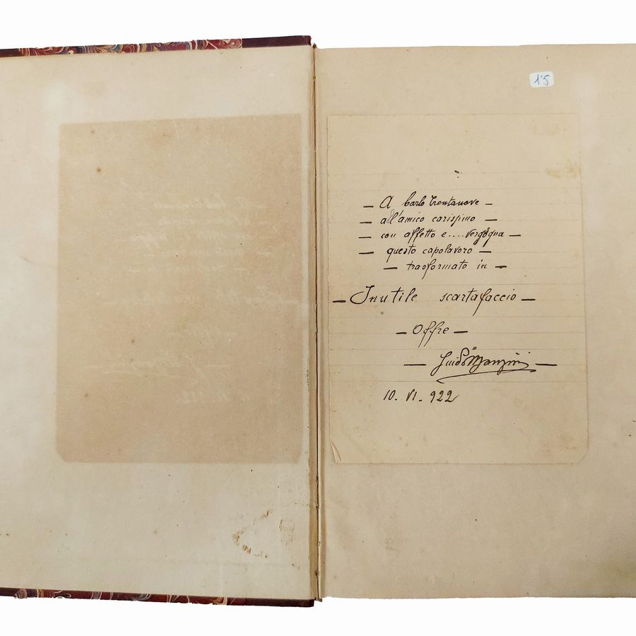 Trascrizione Manoscritta del Dramma la Piccola Fonte di Roberto Bracco