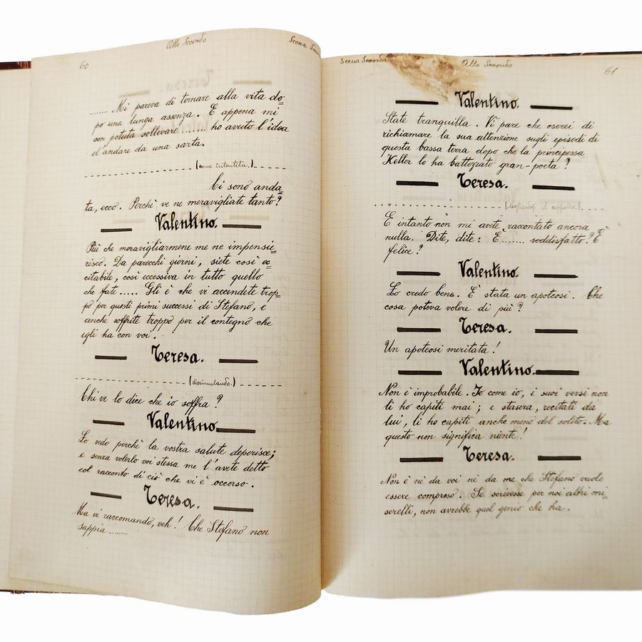 Trascrizione Manoscritta del Dramma la Piccola Fonte di Roberto Bracco