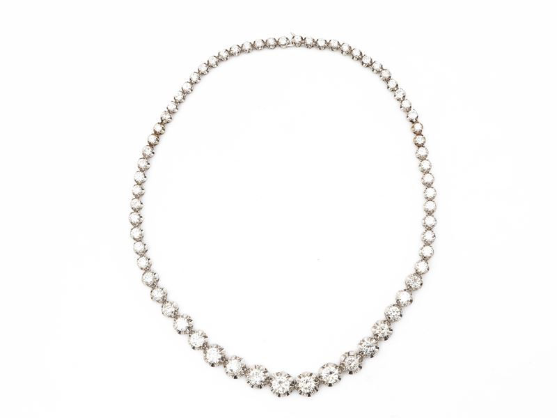 Girocollo Riviera in Oro Bianco con Diamanti