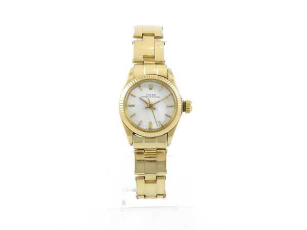 Yellow gold Rolex Oyster Perpetual lady wristwatch