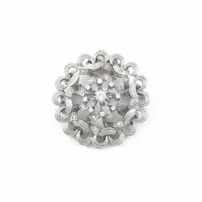 Spilla in Oro Bianco con Diamanti