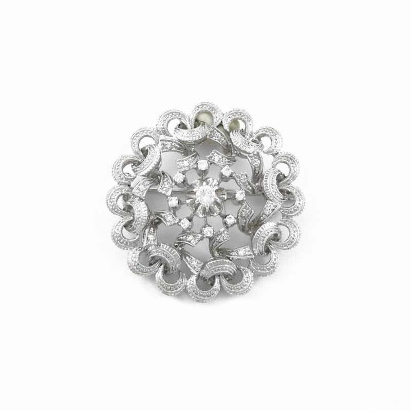 Spilla in Oro Bianco con Diamanti