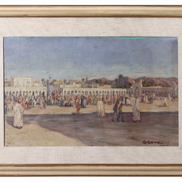 Paesaggio orientalista 1945  (metà del XX secolo)  - Asta Due collezioni pisane - Maison Bibelot - Casa d'Aste Firenze - Milano