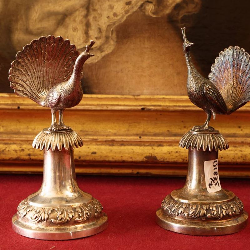 Coppia di Decorazioni per Centrotavola in Argento