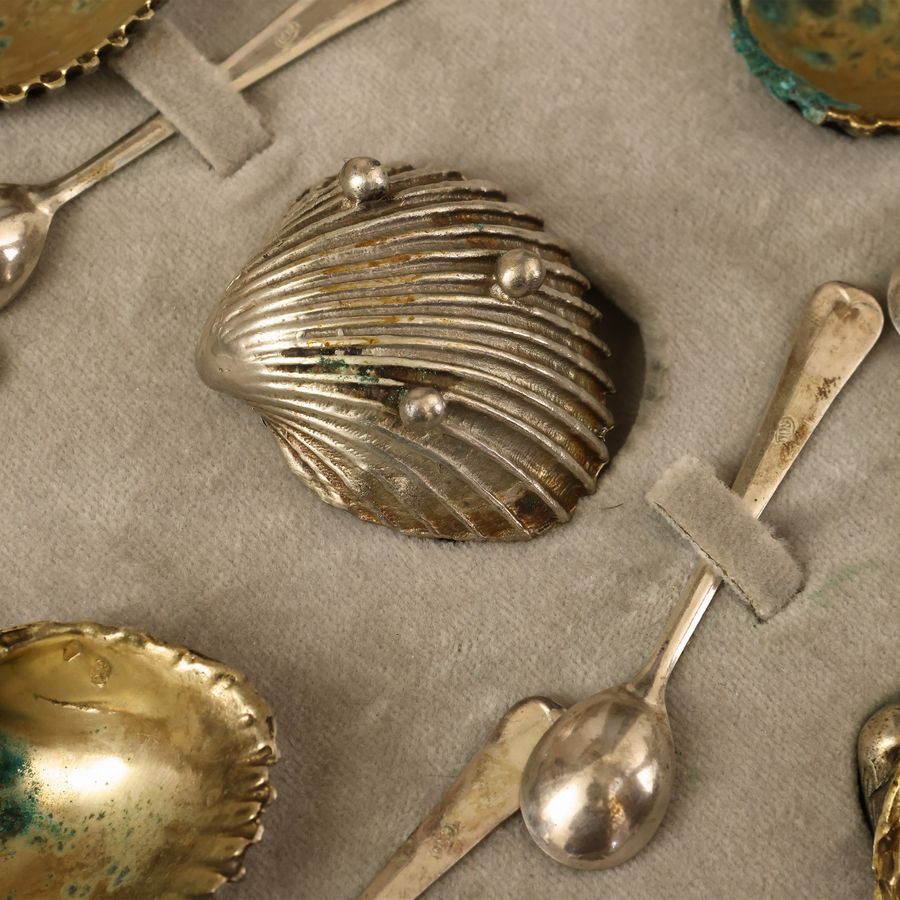 Serie di Dodici Salierine Segnaposto in Argento, Firenze