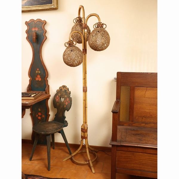 Piantana in bambù  (Anni Settanta)  - Asta Due collezioni pisane - Maison Bibelot - Casa d'Aste Firenze - Milano
