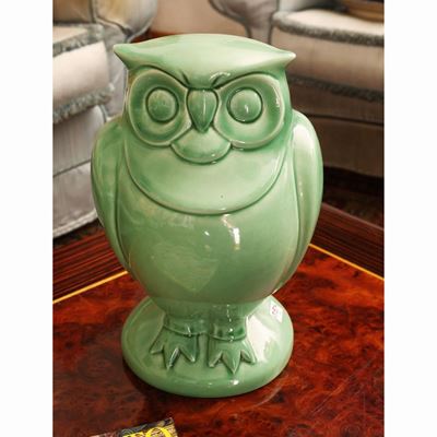 Gufo in Ceramica Color Celadon