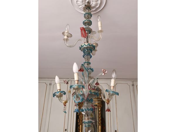 Small Murano blown glass chandelier