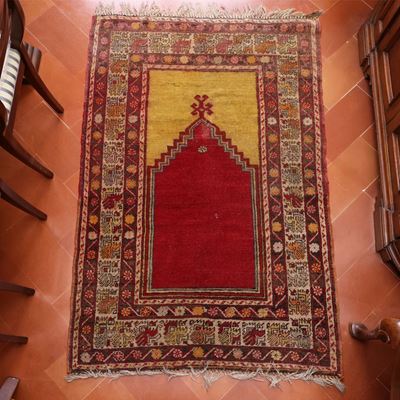 Tappeto Persiano a Preghiera di Vecchia Manifattura