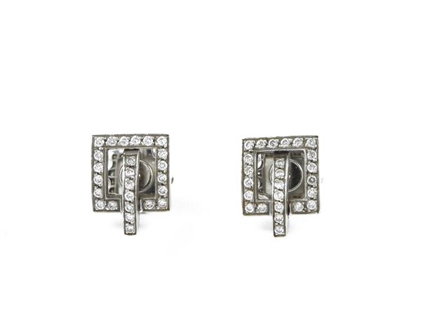 White gold earrings with diamonds  - Auction Jewels and Watches - Maison Bibelot - Casa d'Aste Firenze - Milano