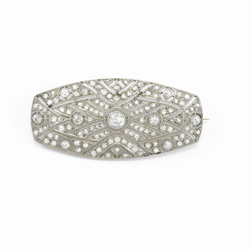 Spilla in Oro Bianco con Diamanti