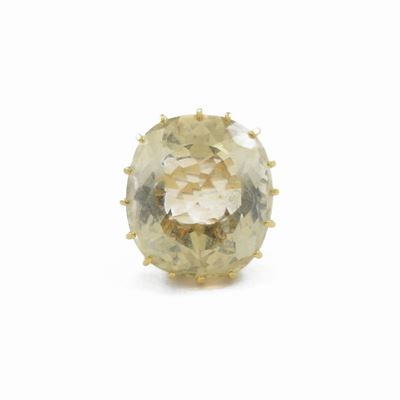 Anello in Oro Giallo con Quarzo Citrino