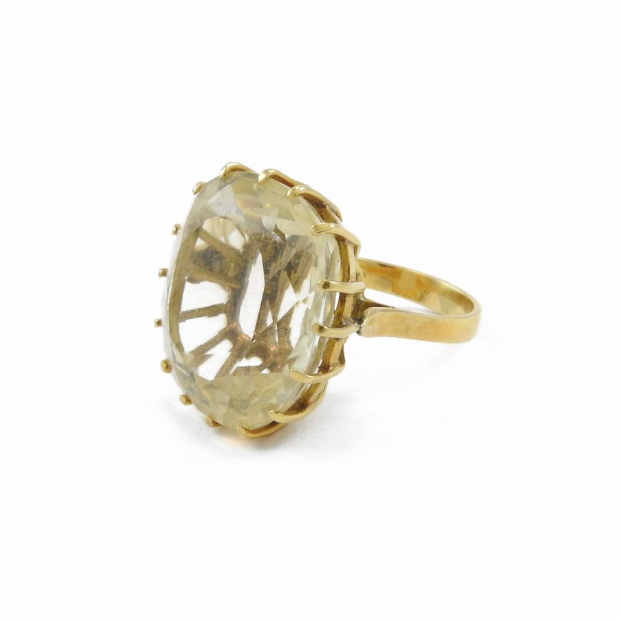 Anello in Oro Giallo con Quarzo Citrino