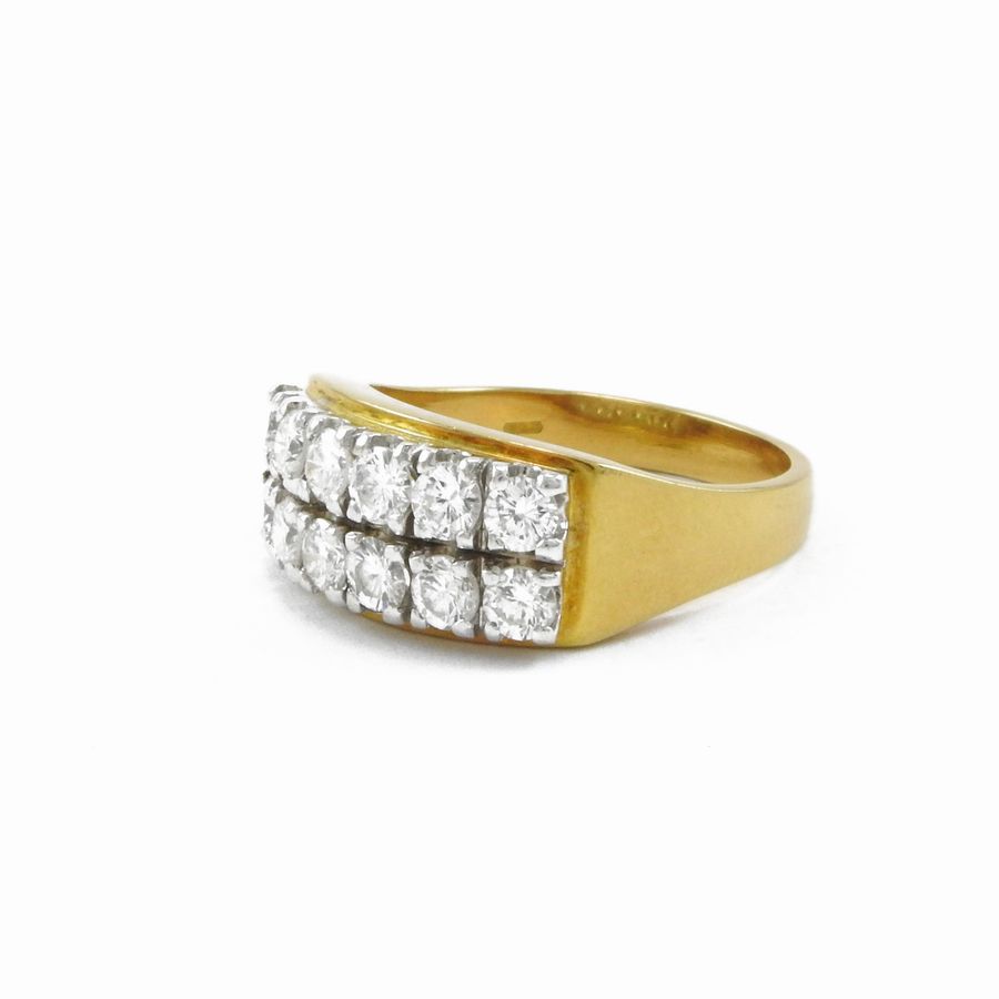 Anello in Oro Bianco e Oro Giallo con Diamanti