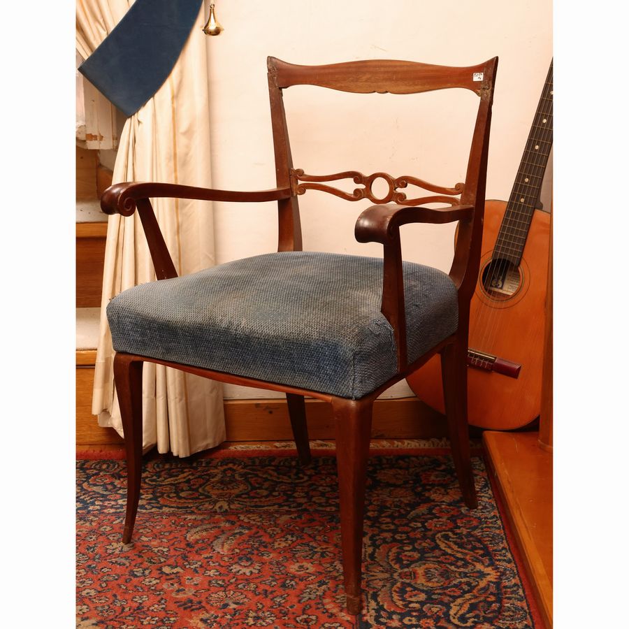 Coppia di Poltroncine con Coppia di Sedie En Pendant in Satinwood