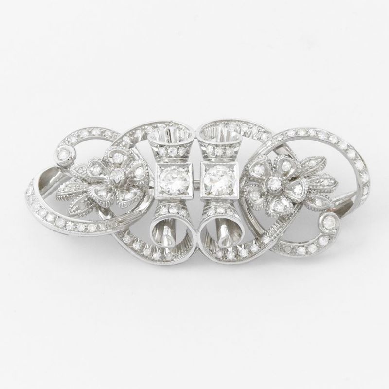 Spilla in Oro Bianco con Diamanti