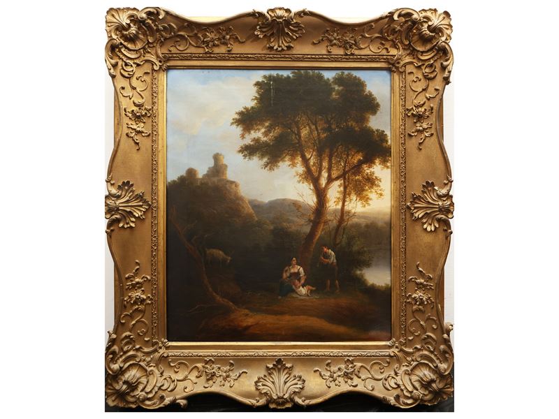 Scuola Francese - Paesaggio con Personaggi