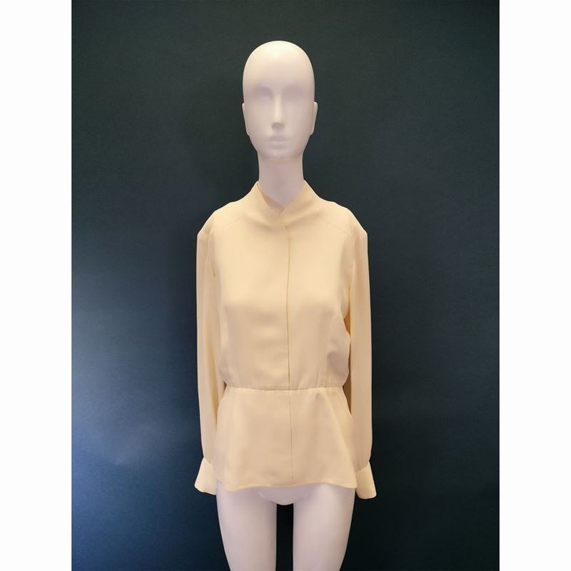 Christian Dior Haute Couture Camicia in Seta Panna