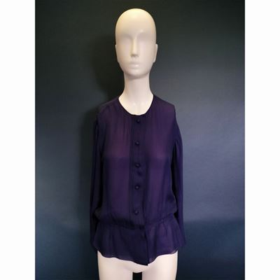 Christian Dior Haute Couture Camicia in Seta Blu