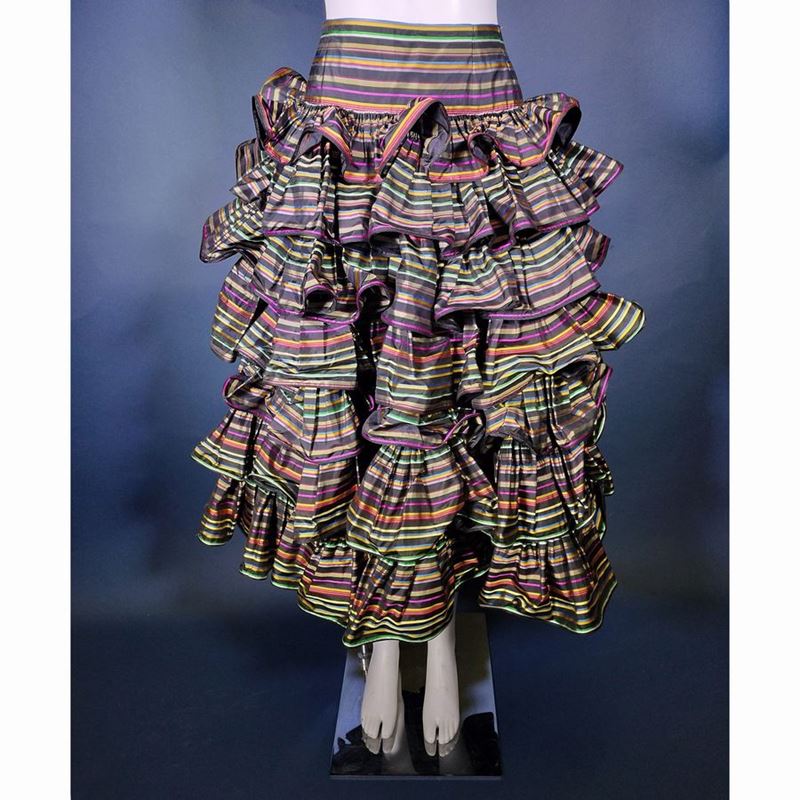 Oscar De la Renta Gonna Multistrato a Righe