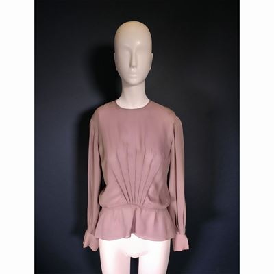 Christian Dior Haute Couture Camicia in Seta Rosa Antico