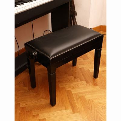 Sgabello da Pianoforte in Lacca Nera