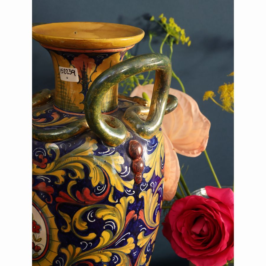 Vaso Ad Anfora in Terracotta Smaltata a Lustro, Gualdo Tadino