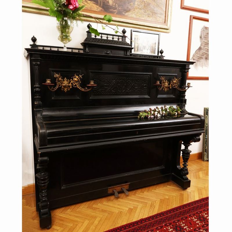 Pianoforte Verticale in Legno Ebanizzato, Rittmuller Gottingen