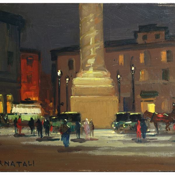 Renato Natali : Piazza Colonna Rome  - Auction A house on the Ponte Vecchio - Maison Bibelot - Casa d'Aste Firenze - Milano