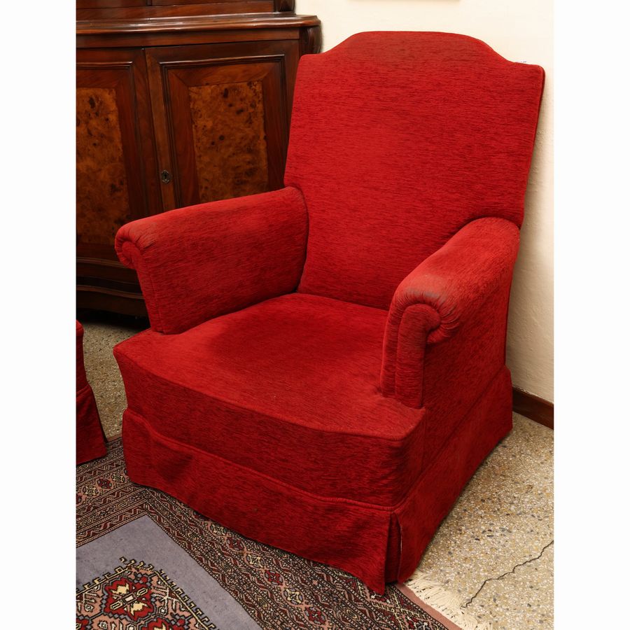 Divanetto e Coppia di Poltroncine Imbottite