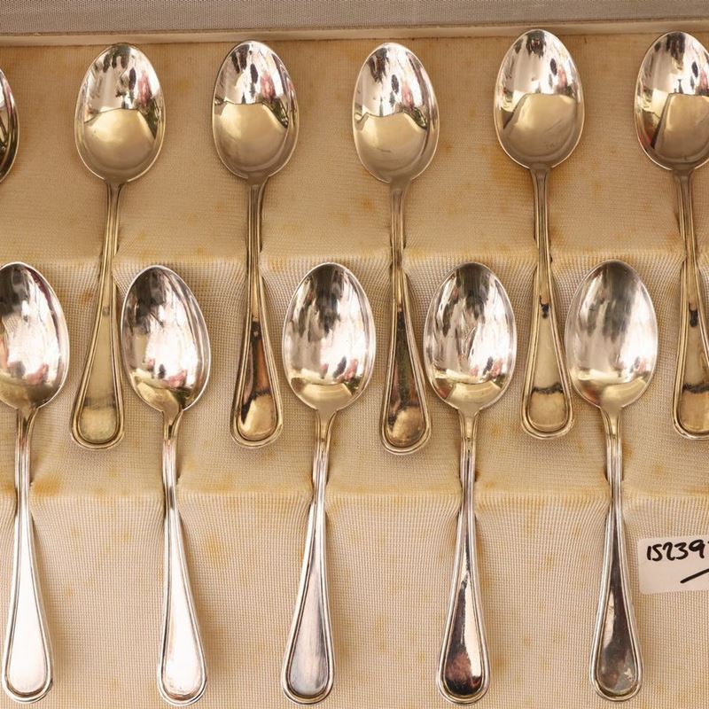 Serie di Dodici Cucchiani da Caffè in Argento