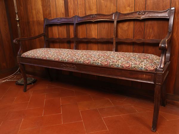 Country bench in walnut  (nineteenth century)  - Auction The art of furnishing - Maison Bibelot - Casa d'Aste Firenze - Milano