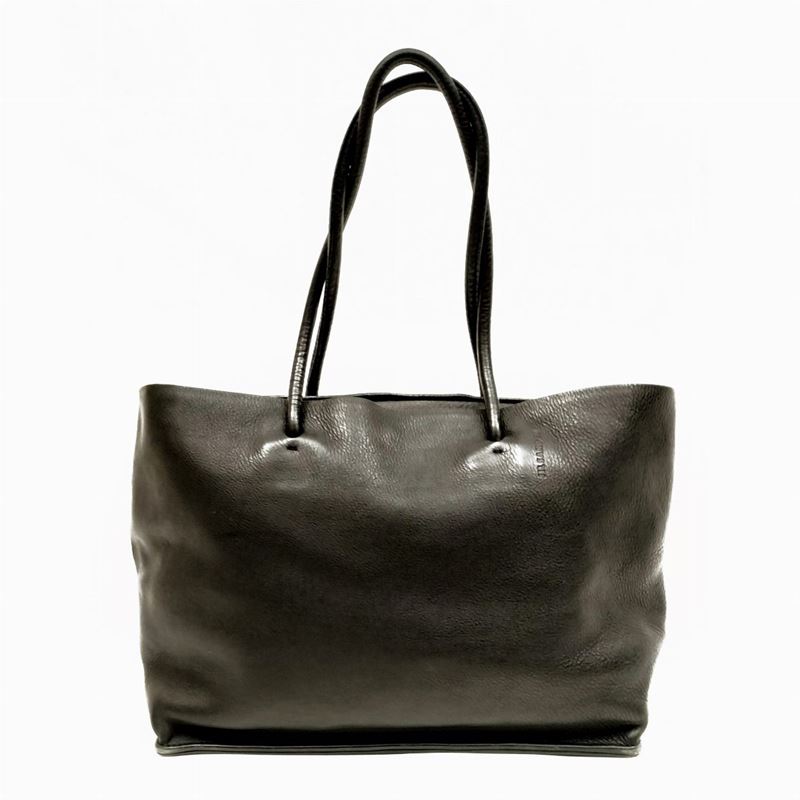 Jil Sander, Shopping Bag in Pelle Nera