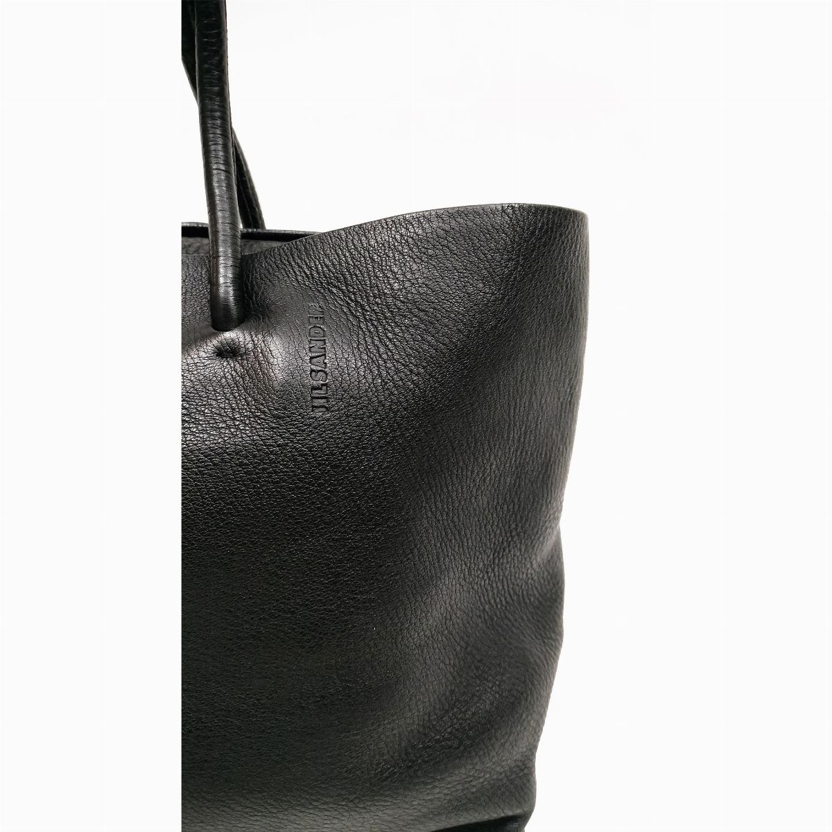 Jil Sander, Shopping Bag in Pelle Nera