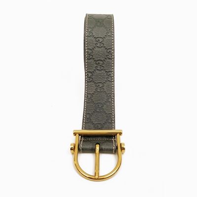 Gucci, Cintura Monogram in Pelle Grigia