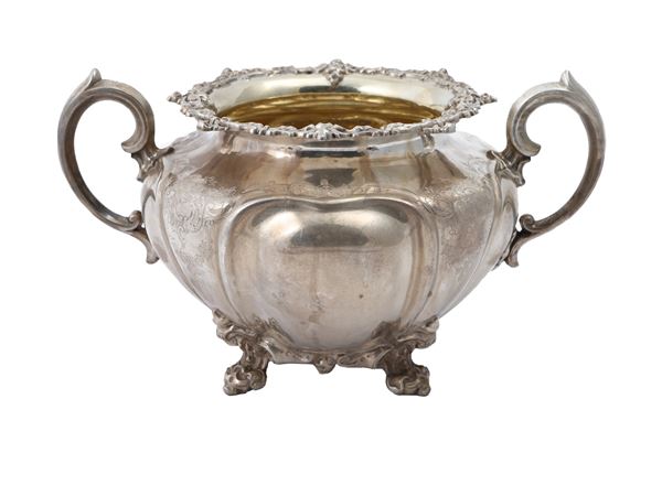 Victorian silver sugar bowl