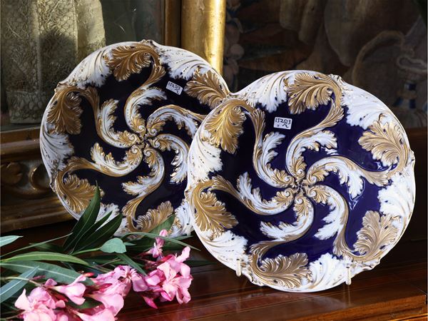 Coppia di piatti decorativi in porcellana, Meissen