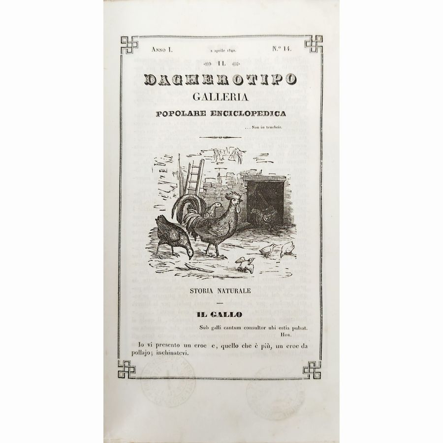 Ll Dagherotipo: Galleria Popolare Enciclopedica. Anno Primo 1840