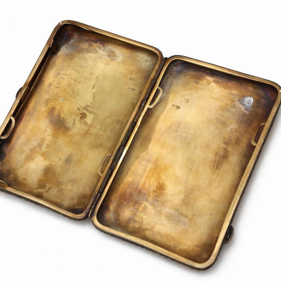 Scatola Portasigarette in Argento Vermeil e Smalti Cloisonné