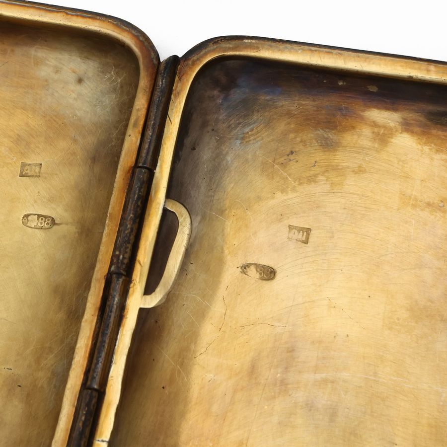 Scatola Portasigarette in Argento Vermeil e Smalti Cloisonné