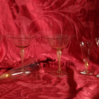 Servizio di Bicchieri in Vetro Soffiato di Murano