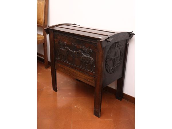 Small exotic rustic softwood chest