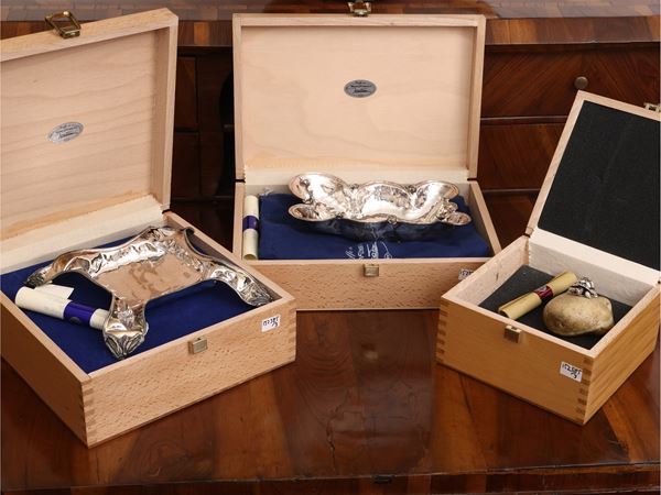 Tre oggetti da collezione in argento sterling 925, Marco Fossi