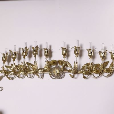 Grande Applique in Metallo Argentato e Dorato