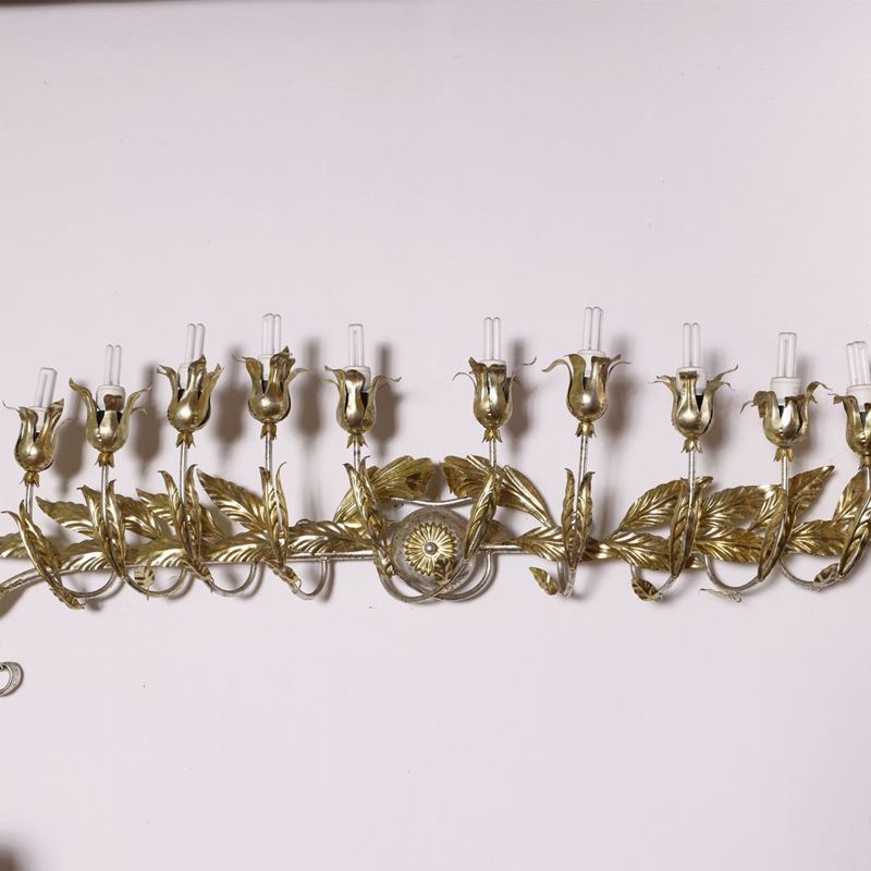 Grande Applique in Metallo Argentato e Dorato